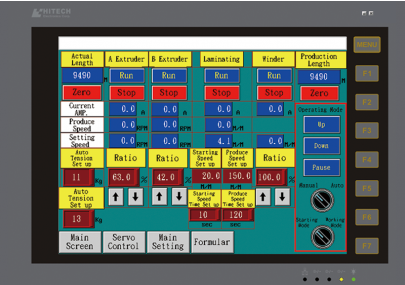 PLC programing and human machine interface with interlocking operation and operating data memorize.